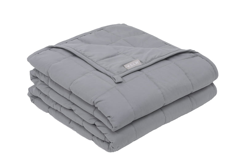 MYSA sleep 11 Kg Weighted Blanket - Cooling Breathable Microfiber with Premium Glass Beads (Silver Grey,60" x 80" 25 LB)