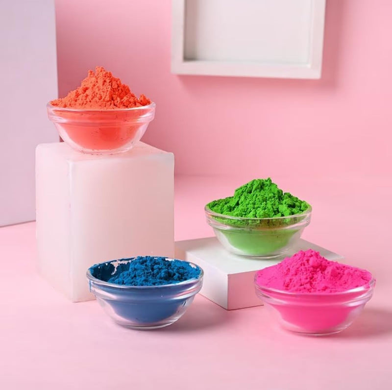Gurjas Fancy Kitchen Neon Gulal for Holi | Holi Gulal Vibrant Colours, Skin-Friendly, Herbal Colours for Holi Festive Fun(Pack of 3)-(Multicolour)