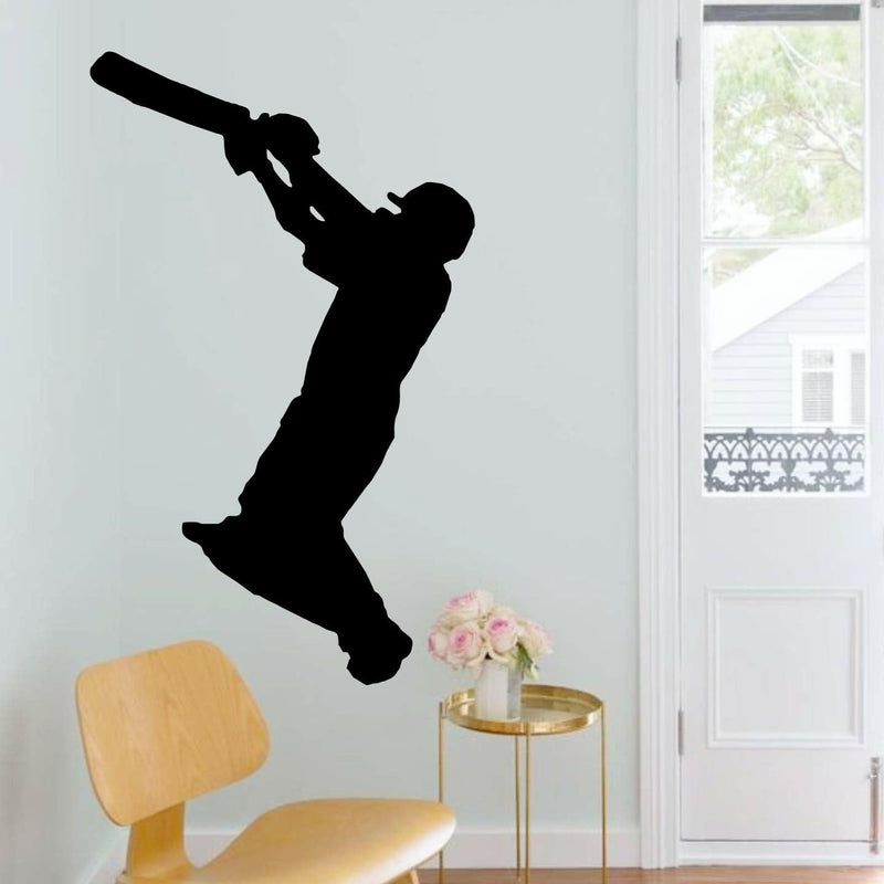 GADGETS WRAP Cricket Upper Cut Shot Batsman Wall Sticker' -SM286 (Multi Colour, Vinyl - 100cm X 58 cm)