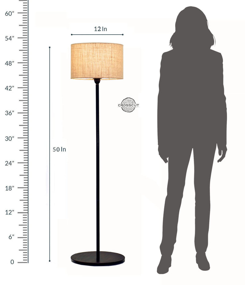 Crosscut Furniture Minimalist Design Floor Lamp All (Jute Shade),LED, Beige