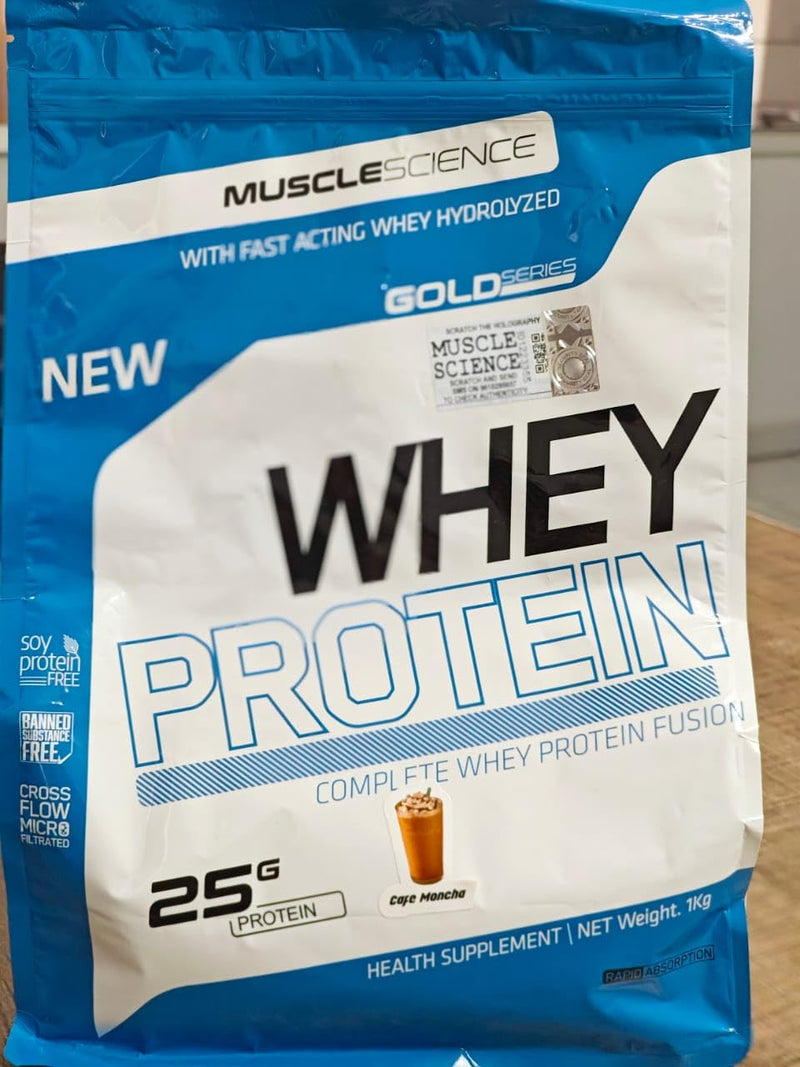 Muscle Science Whey Fusion Blend With 25g Protein/Scoop | 5.5 g BCAA | 4.4 g Glutamine | 11.75g EAA | ZERO ADDED SUGAR | Digestive Enzymes | Lean Muscle Protein | Low Carb (CAFE MOCHA)