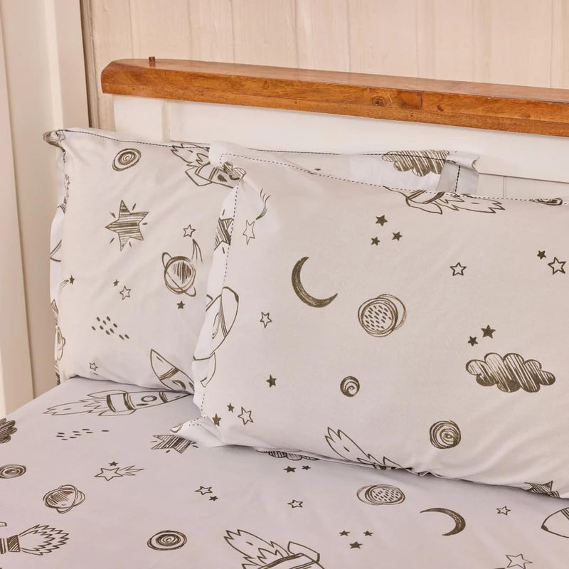 Cutie and Boo Glow in The Dark 100% Cotton Bedsheet (Double + 2 Pillow Covers)