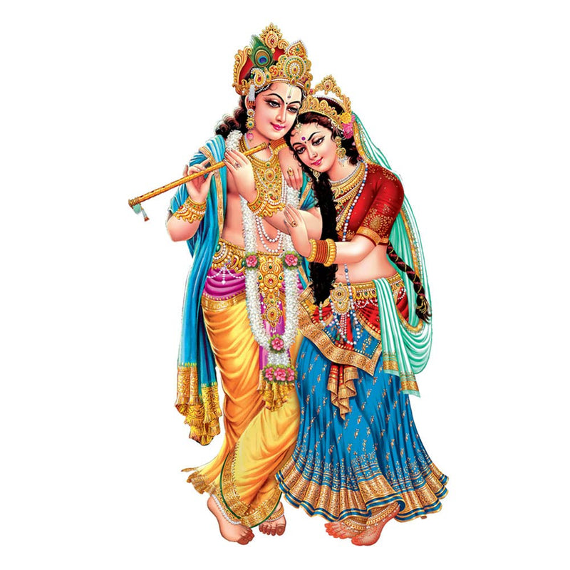 Masstone PVC Vinyl Radha Krishna Wall Sticker, 39x60 CM - Pack of 1