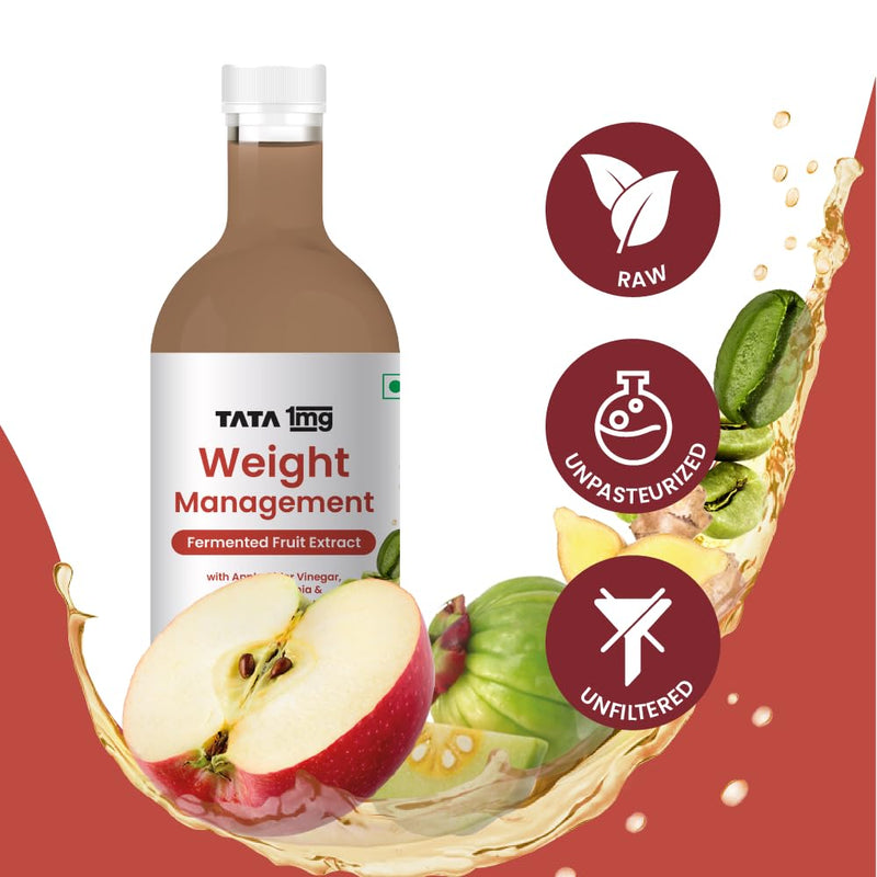 Tata 1mg Weight Management Juice with Green Coffee, Garcinia, Ginger, & Apple Cider Vinegar For Adults (Pack Of 1, 500ml)