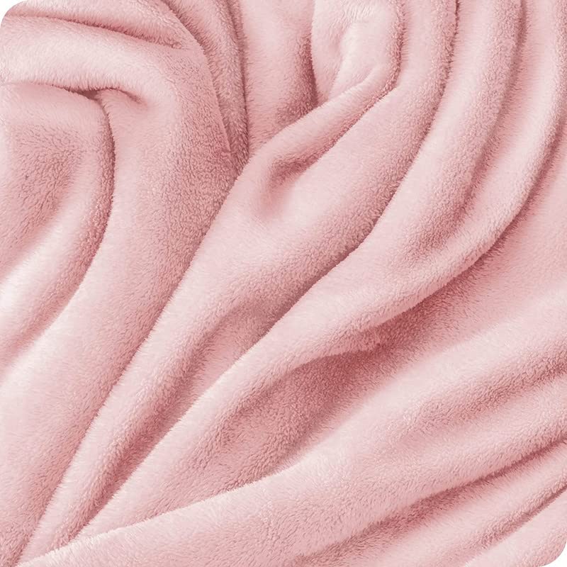 BSB HOME® Premium Plush Double Blanket | 300 GSM Lightweight Cozy Soft for Bed, Sofa, Couch, Travel & Camping| 220x230 cm or 86x90 inches | Pink