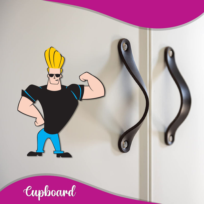 Bhai Please Johnny Bravo Wooden Fridge Magnet (Pack of 1) Fun Comic Character Gift and Decoration