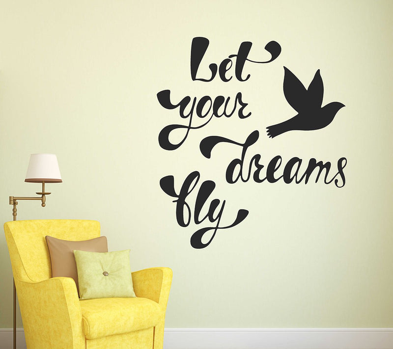 Wallstick let Your Dreams Fly wallstickers (Vinyl 65 cm x 60 cm)