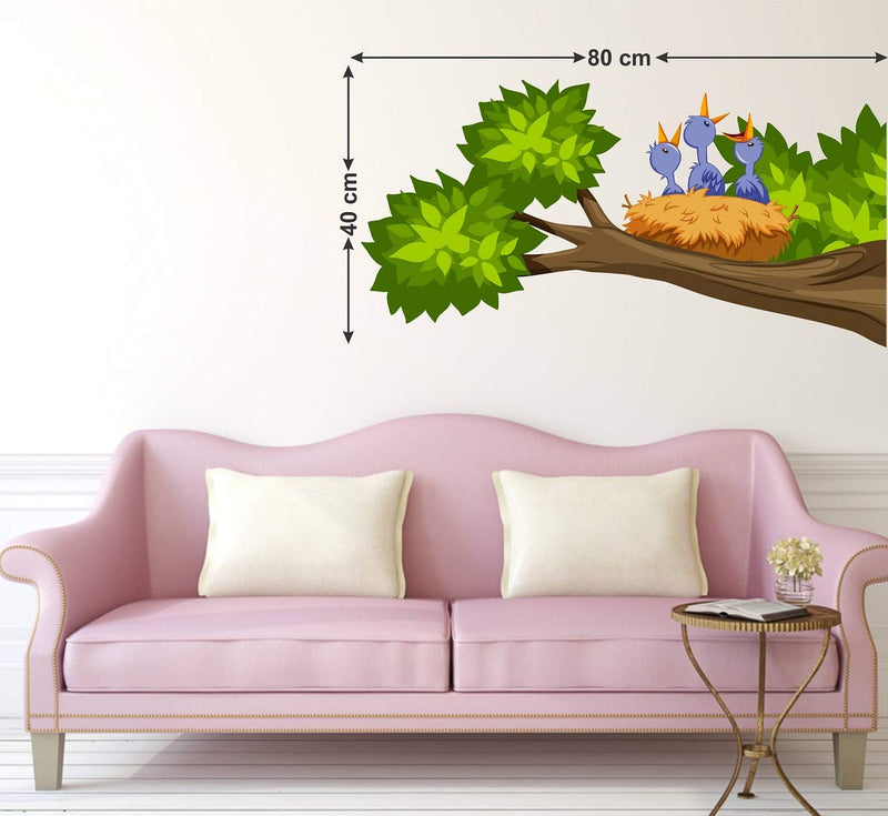 Tuffuk Birds Family Large Vinyl Wallstickers for Home Decorations(80 cm x 40 cm)5TZ241