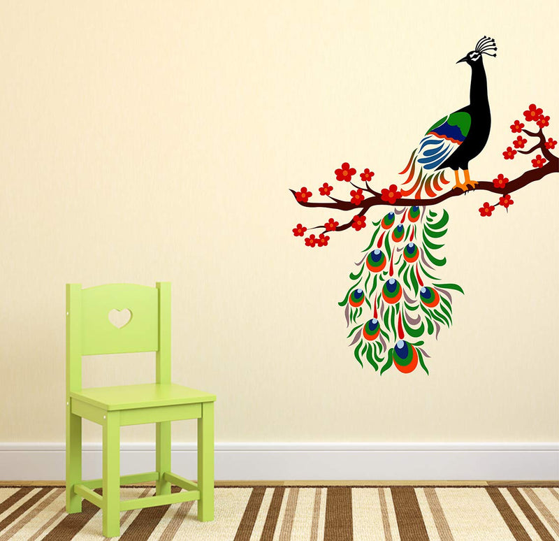 Tuffuk Beautifull Peacock Large Vinyl Wallstickers for Home Decorations(60 cm x 80 cm)5TZ227