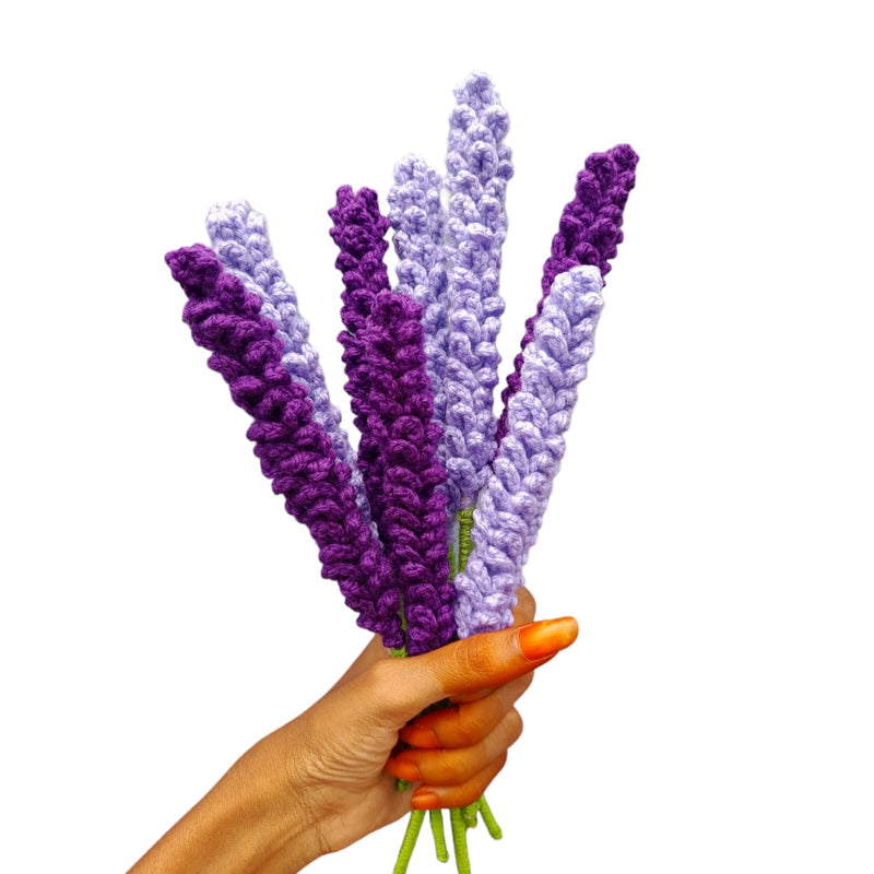 Crochet Lavender Flower Bouquet ~ Fully Handmade Artificial Flower Used 100% Acrylic Yarn ~ This Forever Flower Best Gift for Birthday, Anniversary, Wedding, Mother’s Day & Baby Shower…