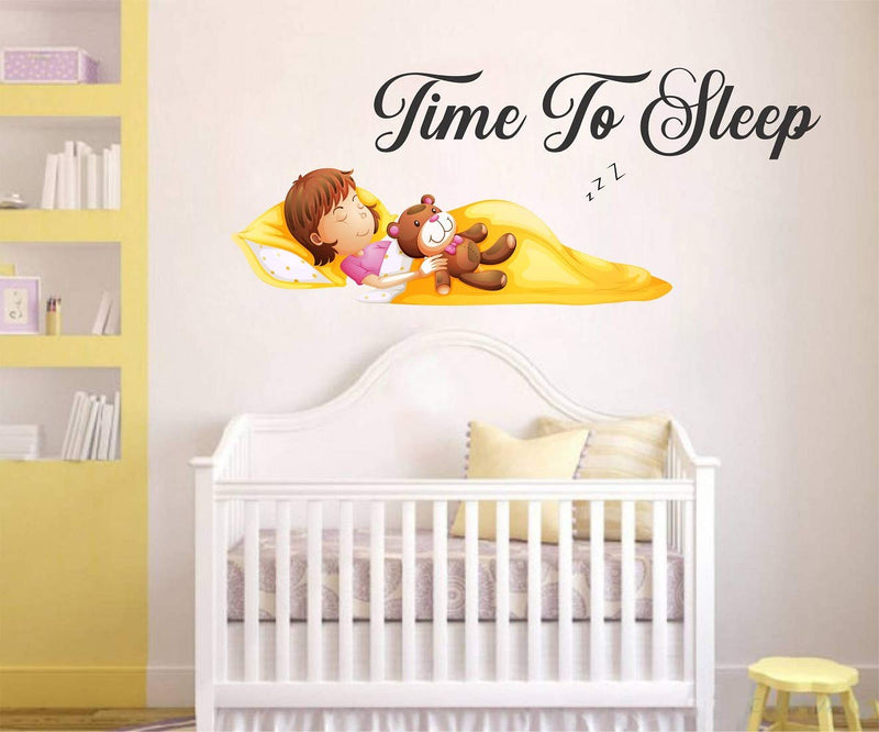 Tuffuk Time to Sleep Large Vinyl Wallstickers for Home Decorations (100 cm x 40 cm)5TZ110