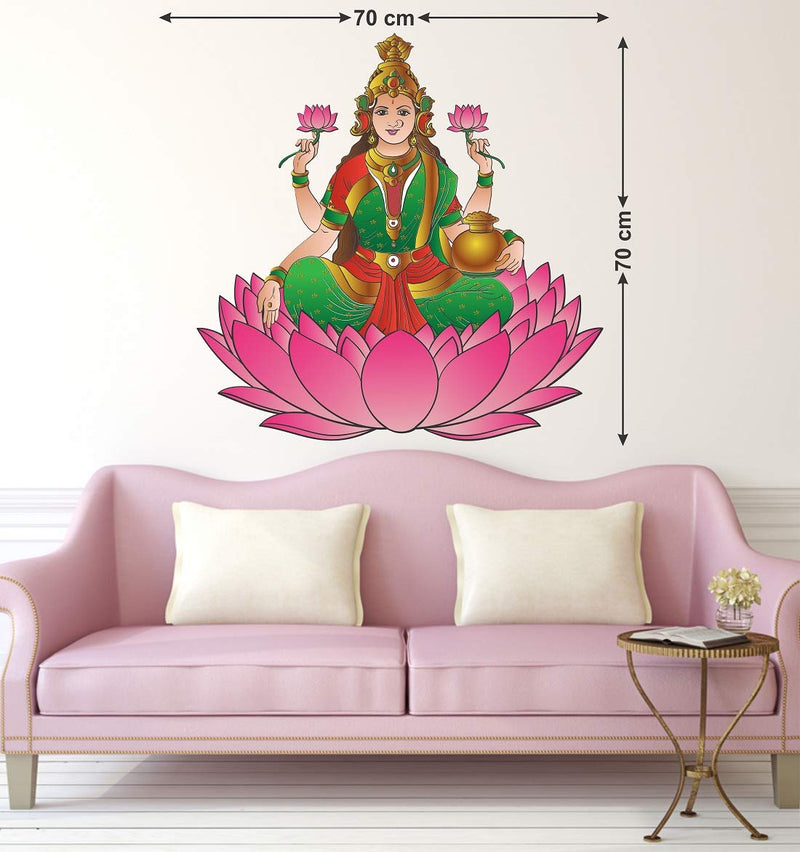 Tuffuk Lord Lakshmi Large Vinyl Wallstickers for Home Decorations(70 cm x 70 cm)5TZ0158