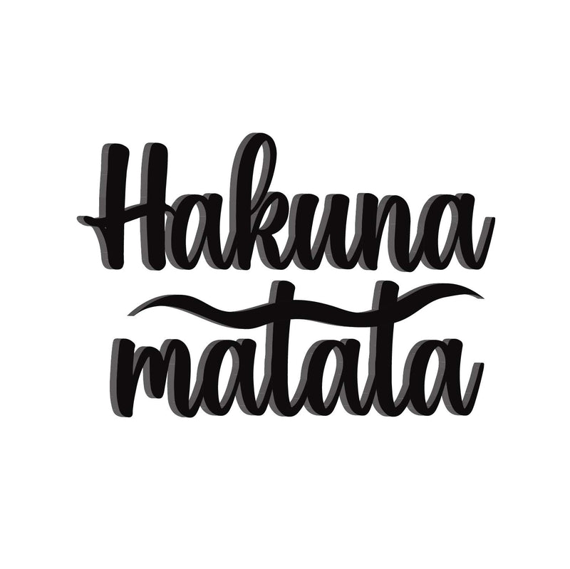 eCraftIndia "Hakuna Matata Black Mdf Engineered Wooden Wall Art/Hanging Cutout For Home Wall Decor