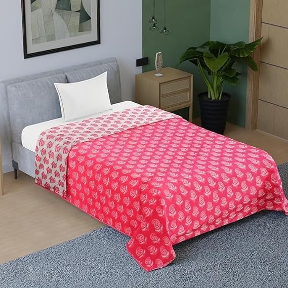 Click Tick Dohar Double Bed Or Single Bed Cotton Dohar, Quilt, AC Blanket, Reversible Cotton Reversible Dohar Single Bed Size Or Double Bed All Season Blanket AC Comforter (Style-10, Double Bed)