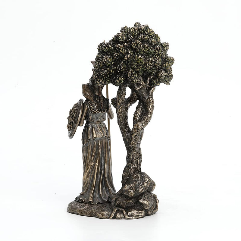 Veronese Design Resin Statues Greek Goddess Athena Under Olive Tree Bronze Finish Statue 5.25 X 9.5 X 4.5 Inches Bronze