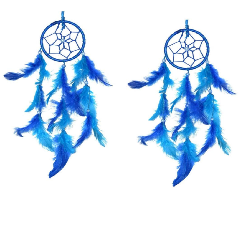 Winberg Dream Catcher Pack of 2 Blue Dream Catcher Show Piece15x40 Cm Blue-02