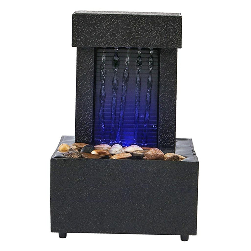 ATORSE® Desktop Waterfall Fountain Water Flow with Led Zen Meditation Tabletop Decor