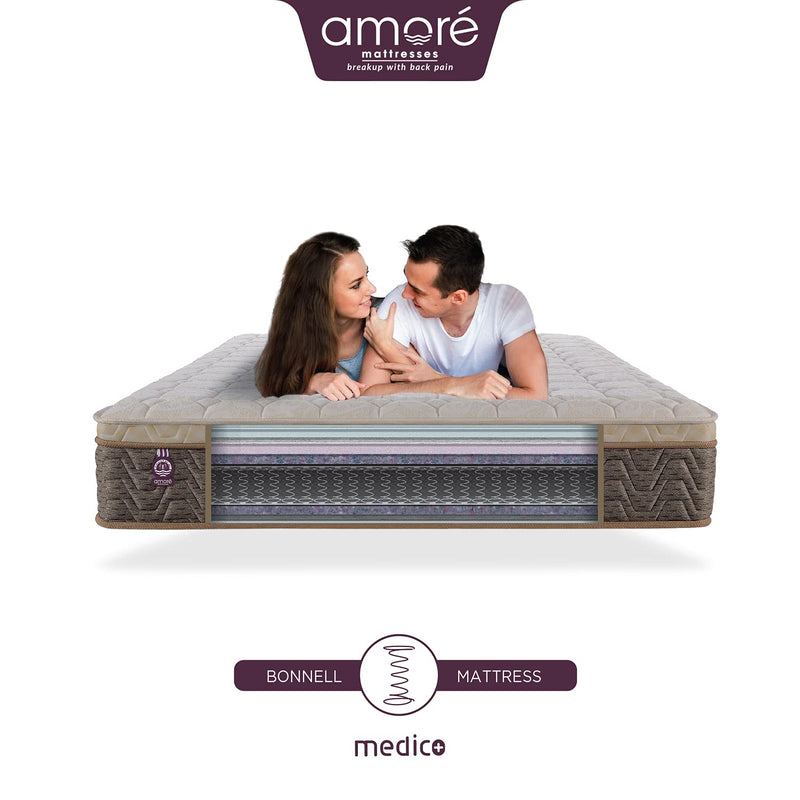 Amore Medico 6 Inch Eurotop Bonnell Spring & HR Foam King Size Mattress (78 X 70 X8)