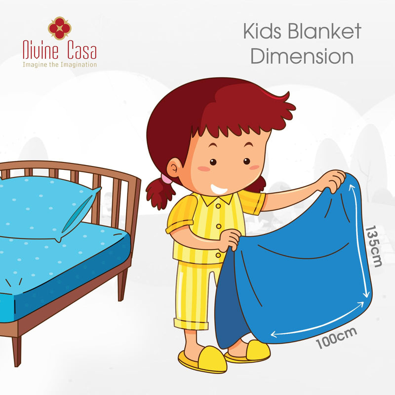 Divine Casa New Born Baby 120 GSM Microfiber Reversible Single Kids AC Dohar | 3 Layer Toddler Blanket (for Winter,Summer & Monsoon) | (0-3 Years, Size -100 x 135 cm) (Turquoise Blue)