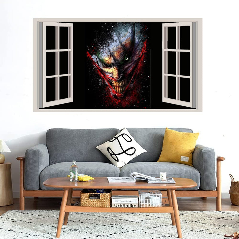 GADGETS WRAP Printed Wall Decal Sticker Fake Window Style Decal (90cm x 50cm) - Dark Joker