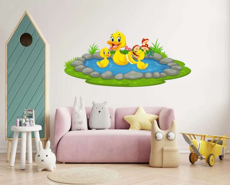 Decoreative talab and Yellow Batak Wall Sticker