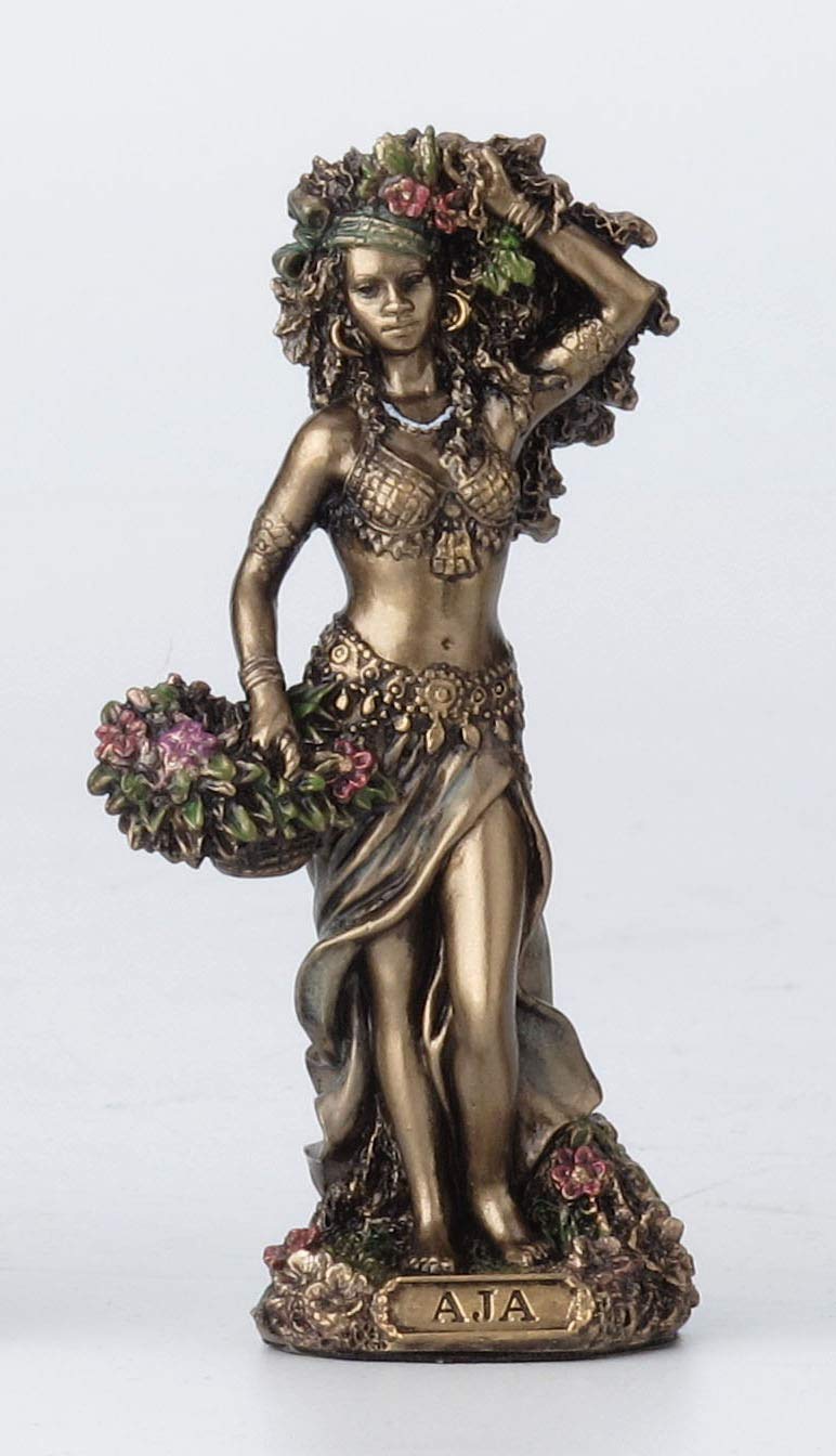 Veronese Design 3 3/4 Inch Aja Santeria Orisha of Forest and Herbs Hand Cast Resin Painted Bronze Finish Statue Home Decor