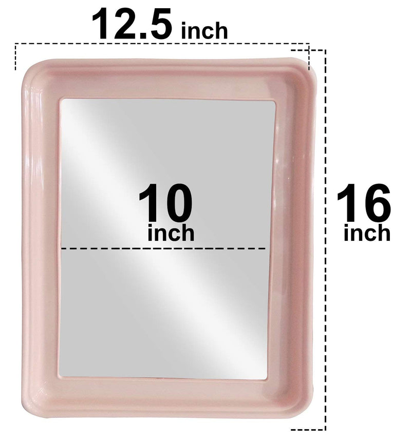 BAAL Square Shape Decorative Wall Mirror for Home Living Room and Bathroom Use 20 Gram Pack of 1 (Baby Pink)