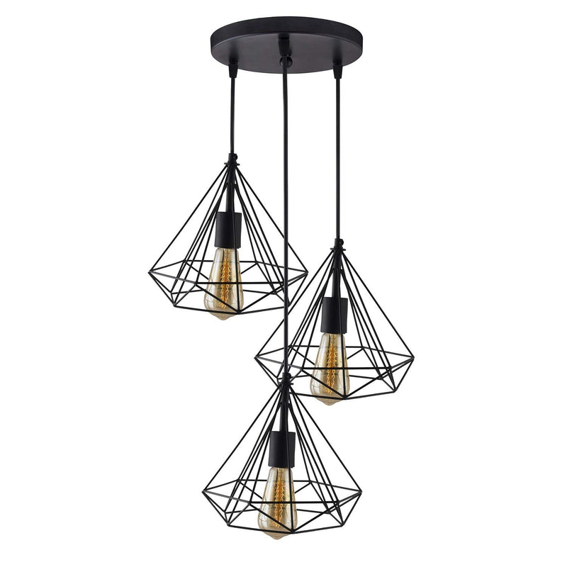 Homesake Hanging Light Diamond Cluster, Ceiling Lights for Home Decoration, Pendant Light Living Room, Chandelier for Living Room Modern Diwali Decoration Items - Black (Pack of 1)