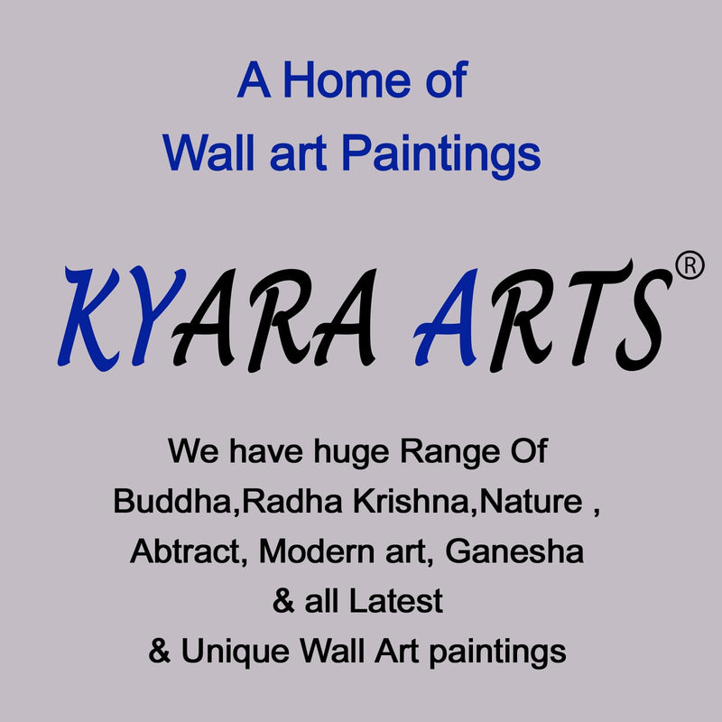 KYARA ARTS Wood Framed golden buddha wall Paintings with frame, Multicolour, 50 x 30 inch