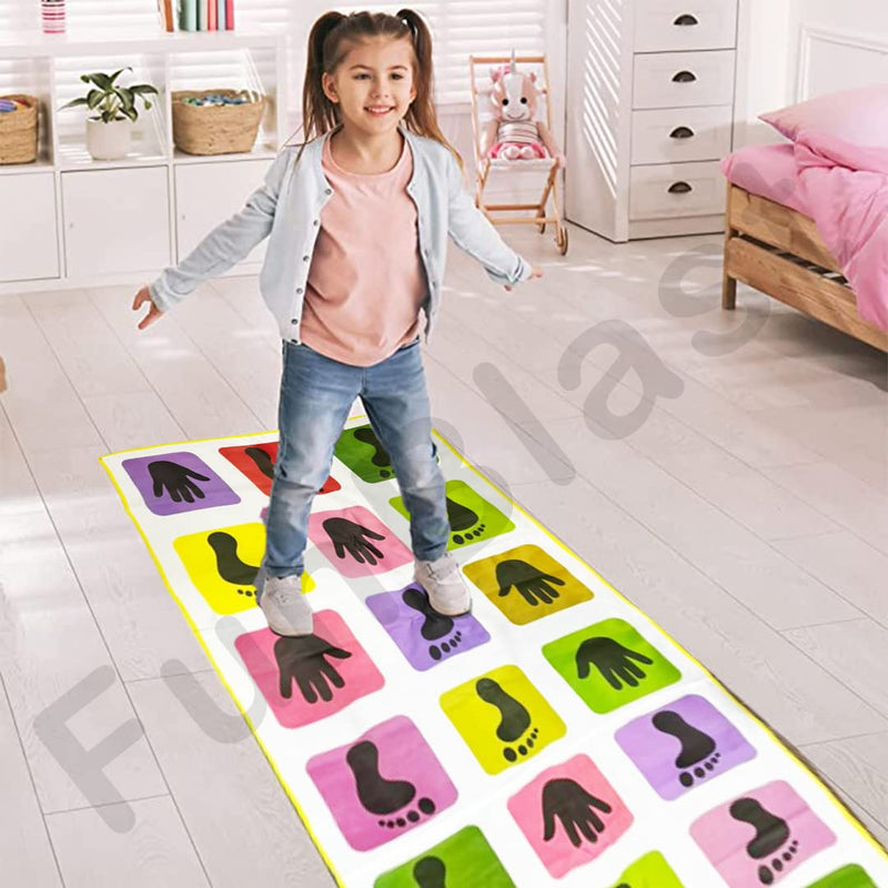 FunBlast Kids Hopscotch Jumbo Play Mat Game for Kids and Adults Family Game, Kith-Kith, Stapu, Langi, Chalk Game - Large (40" x 108") – Multicolor