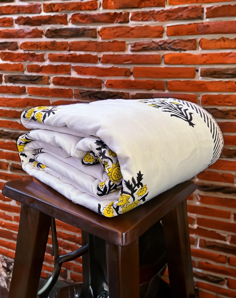 The Jaipur Wala Hand Block Mulmul Cotton Dohar AC Blanket (Double)