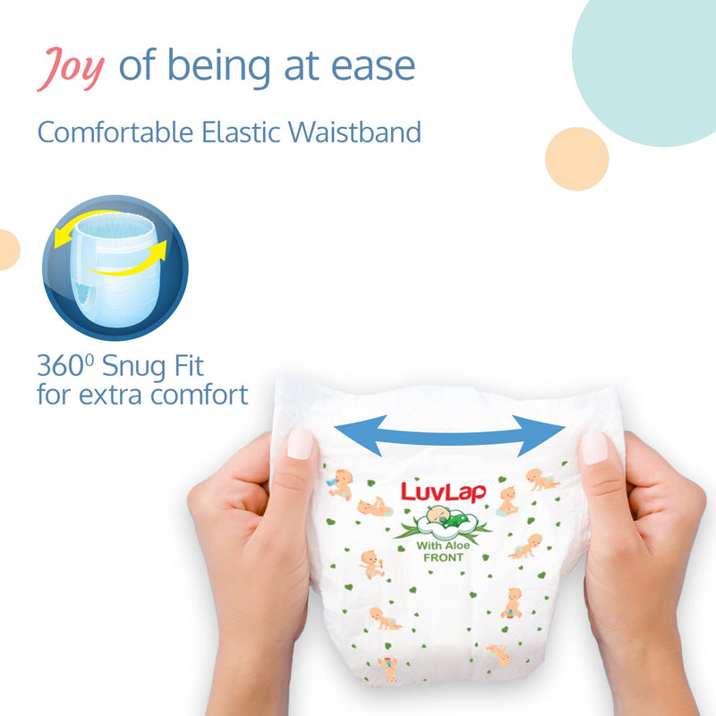 LuvLap Pant Style Baby Diapers, Large (LG) for Babies of 9 to 14Kg, Pack of 2 (62 Pants x 2 = 124 Pants),with Aloe Vera Lotion for Rash Protection, with Upto 12hr Protection, Diapers