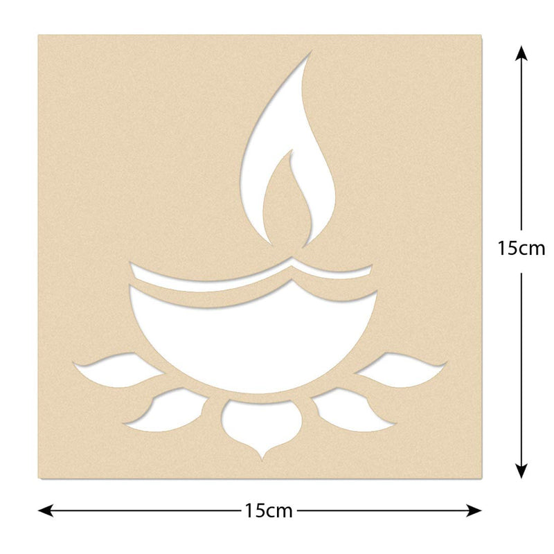 Incredible Gifts India Diwali Rangoli Stencil for Floor Decoration - Radha Krishna (30cm x 30cm, Wood, Brown)