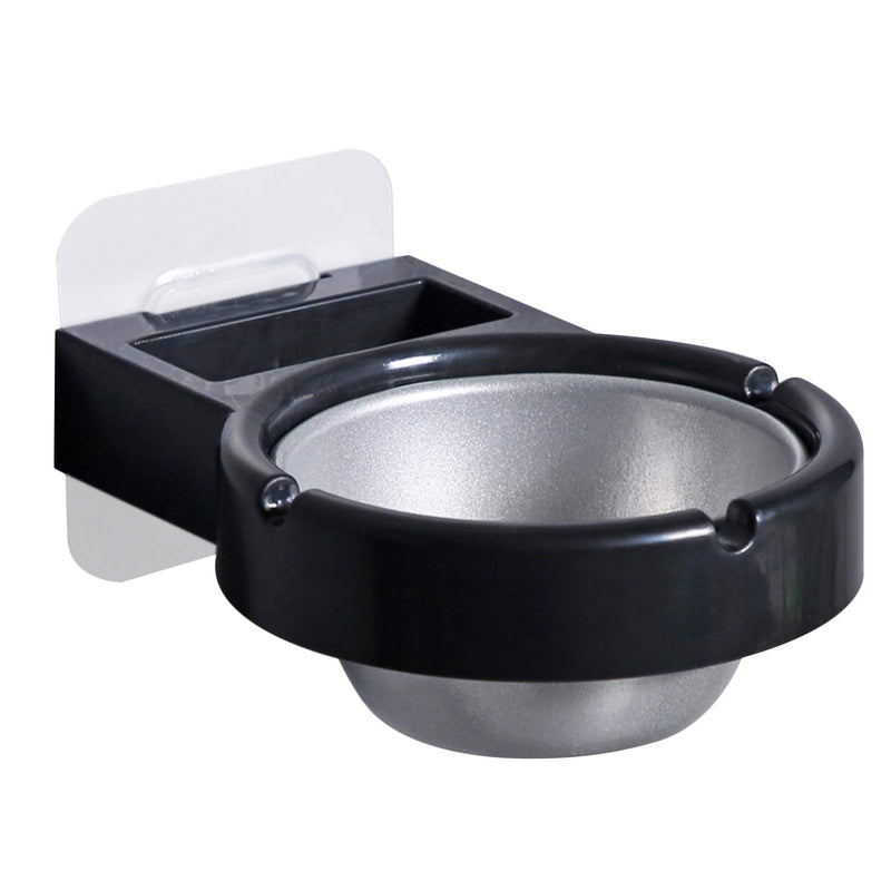 Mockery Wall Mounted Ashtray Nail Free Removable Stainless Steel Ashtray Smoking Accessories for Weed for Bathroom Toilet Hallway Kitchen Office (Black)