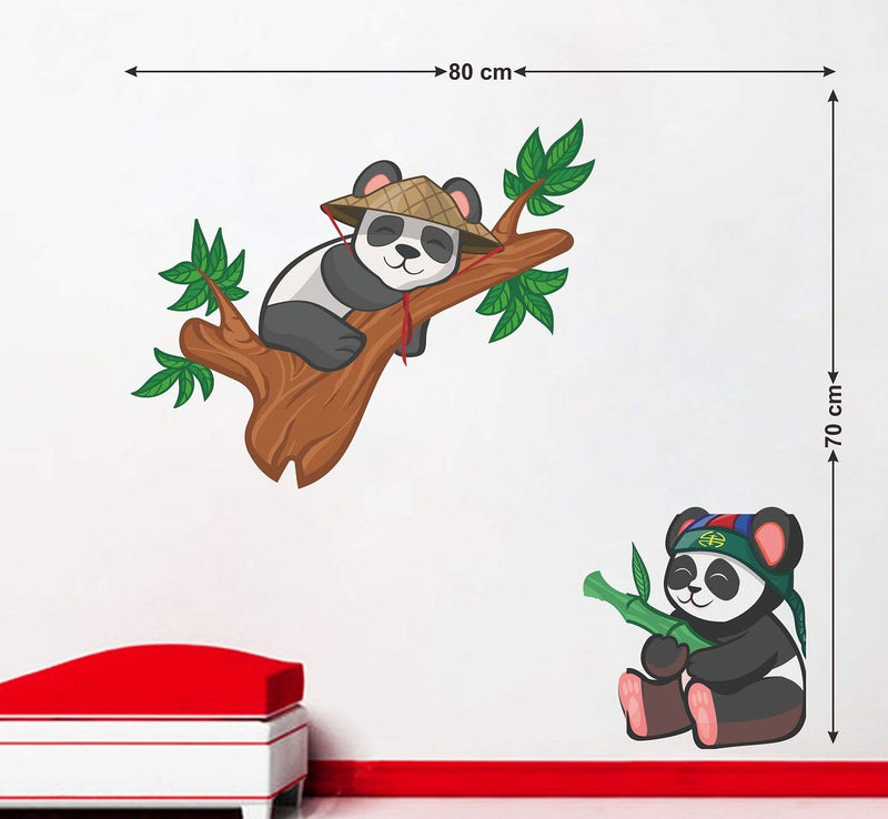 Tuffuk Panda Large Vinyl Wallstickers for Home Decorations(70 cm x 80 cm)5TZ411