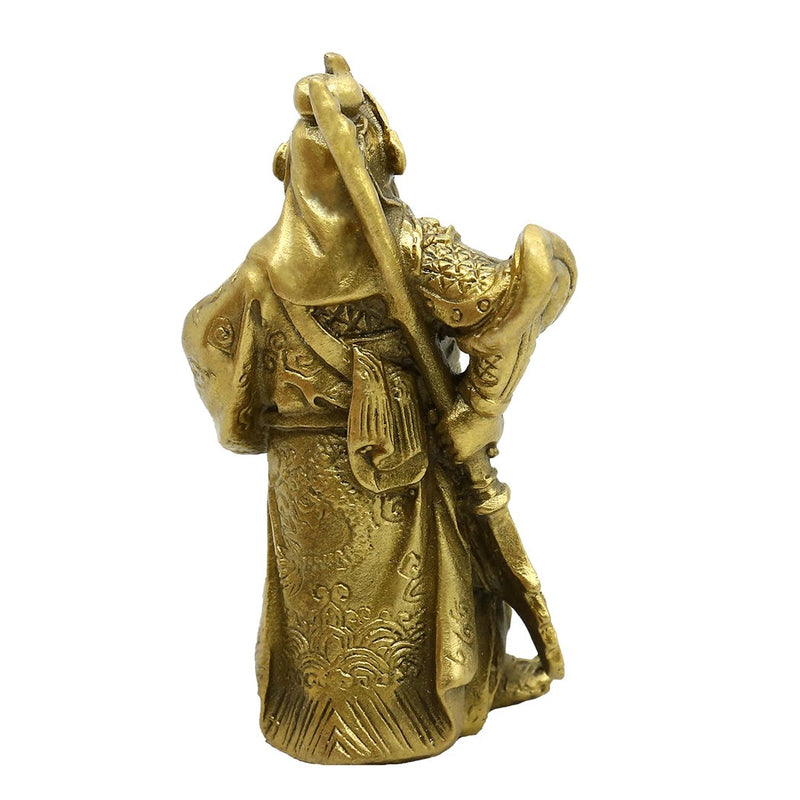 Chinese Fengshui Brass Warlord Hero Warrior Guan Gong Guan Yu Fortune Protection Statue Collection