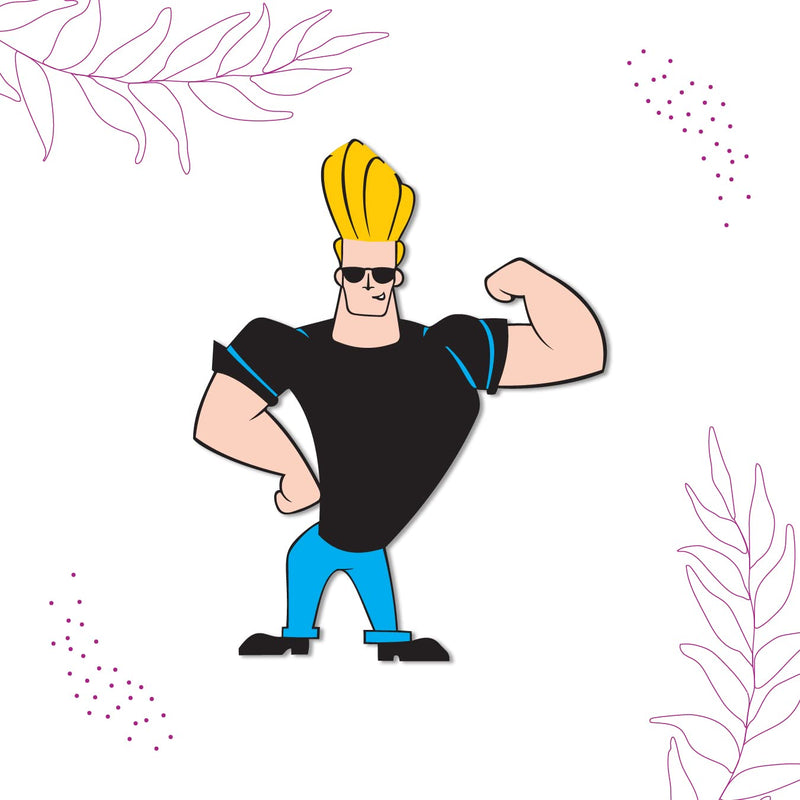 Bhai Please Johnny Bravo Wooden Fridge Magnet (Pack of 1) Fun Comic Character Gift and Decoration