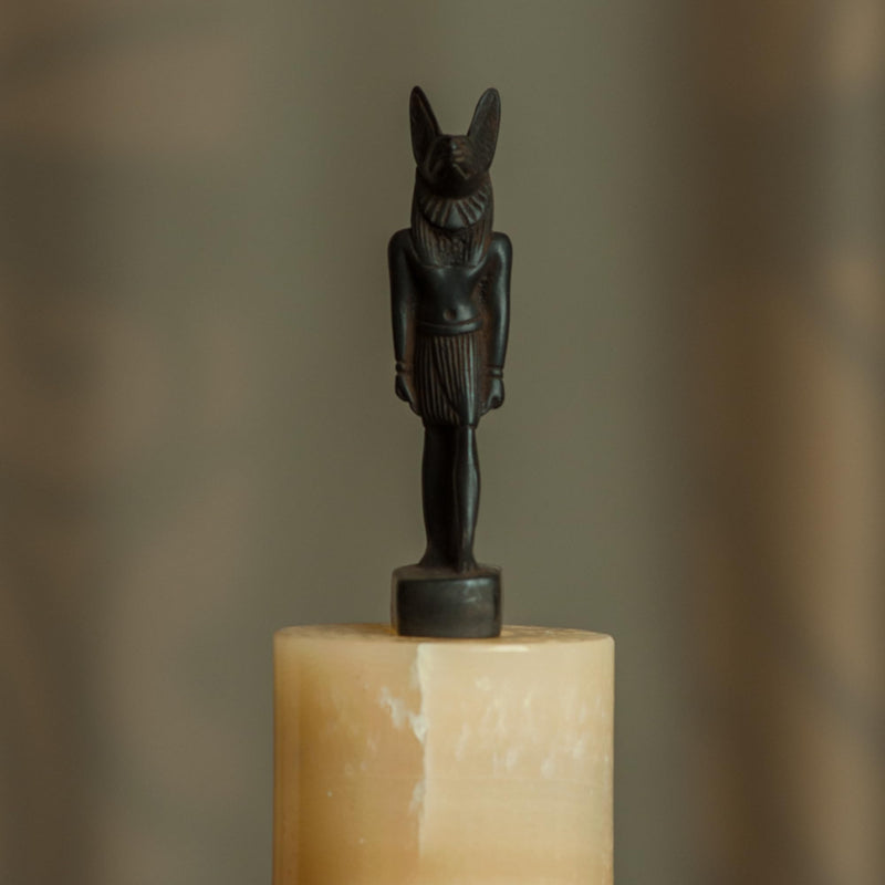 Discoveries Egyptian Imports - Anubis Miniature Standing Statue - Black, 4.75" Tall - Made in Egypt