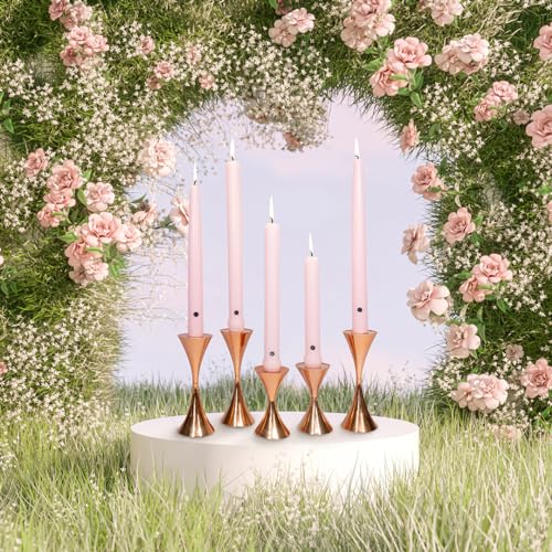 Colonial Candle Unscented Taper Candle, Classic Collection, Persian Pink, 8 in, Pack of 12 - Up to 6 Hours Burn