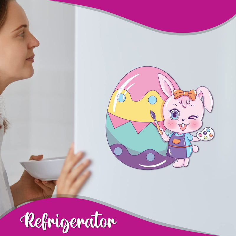 Bhai Please Easter Egg and Bunny Wooden Fridge Magnet (Pack of 1) Easter, Good Friday Gift and Decoration