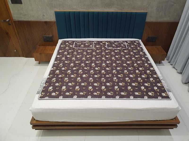 Bio Magnetic Mattress Topper/Pad Brown (6x6 feet) & with 2 Pillow Pad Magnetic Therapy