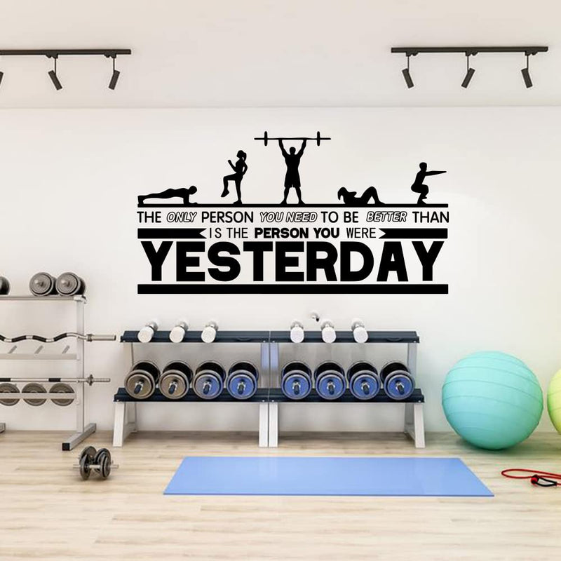 GADGETS WRAP Vinyl Decal Sticker Gym Fitness Crossfit Inspirational Quote (Item Finish Size : 107cm x 56cm)