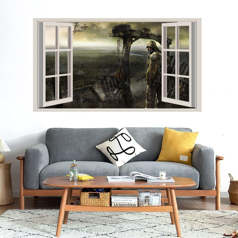 GADGETS WRAP Printed Wall Decal Sticker Fake Window Style Decal (90cm x 50cm) - S.T.A.L.K.E.R.