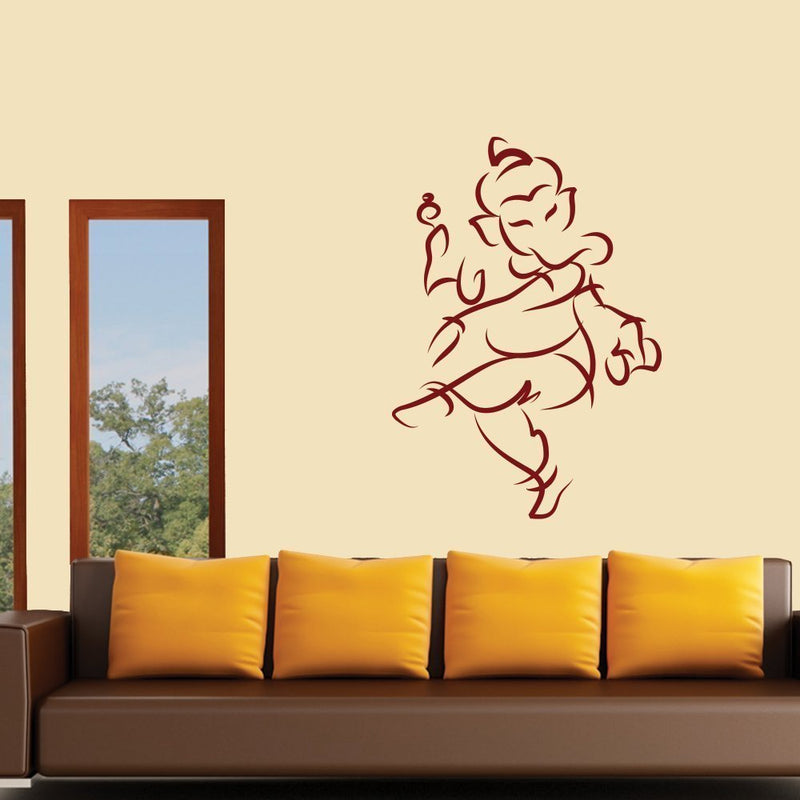 Asmi Collections Wall Stickers Dancing God Ganesha