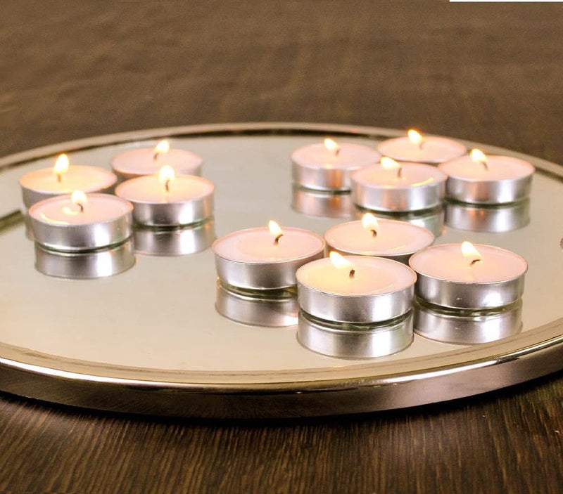 AuraDecor Pure Paraffin Wax Smokeless Multi Purpose Tea Light Candle (10.00 cm x 10.00 cm x 3.00 cm, White, Set of 200)