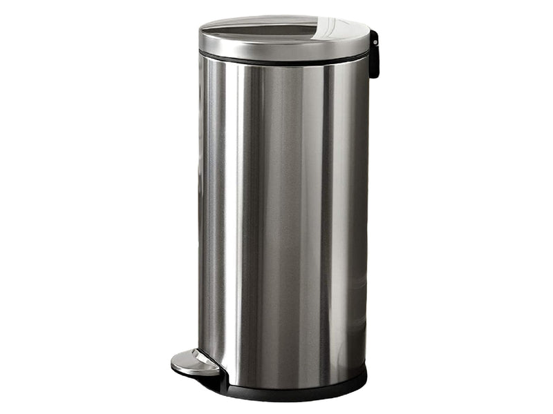 King International Stainless Steel Plain Pedal Dustbin with Bucket And Bucket , Bathroom, Outdoor, Indoor, Kitchen, Bedroom, Office, Bathroom With Lid - 12X20 Inches 20 LTR