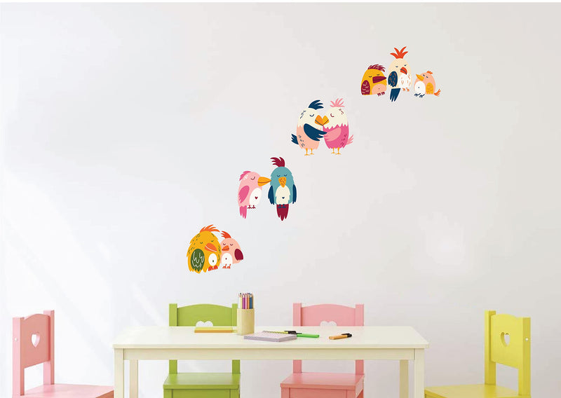 VVWV Love Birds Wall Sticker Kids Room Home Decor Living Room Bedroom Play School Printed Wall Stickers L x H 100 x 30 Cms