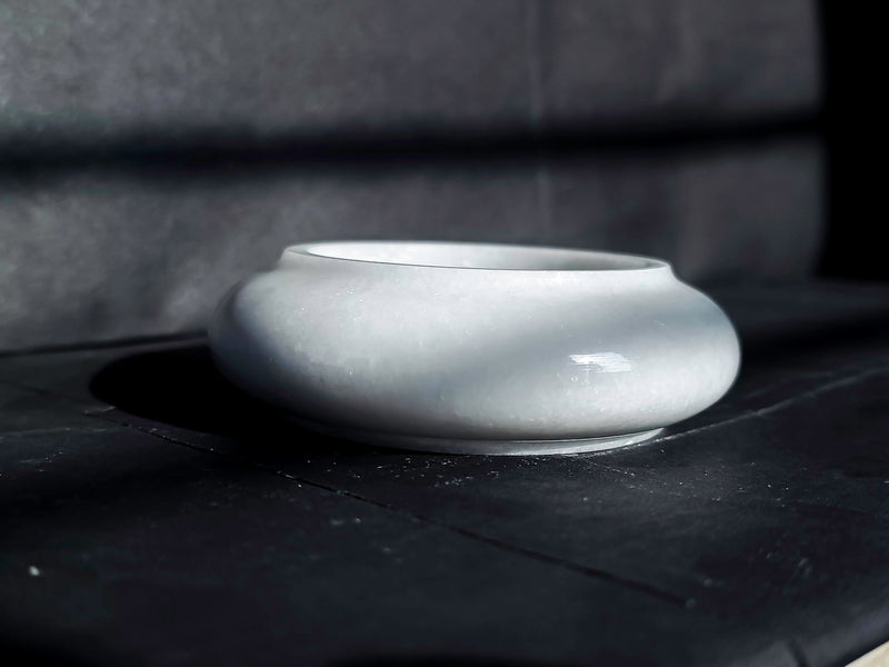 The Indian Stone Art |Handmade White Marble 4 Inch Round Tabletop Ashtray Indoor Outdoor Use Cigarette Cigar Ash Holder Desktop Smoking for Home Or Office Gifts for Men 4 Inch