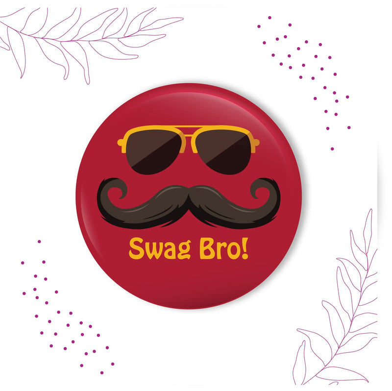 Bhai Please Swag Bro Rakhi with Fridge Magnet for Brother/Bhai/Bhaiya| Set of 1 pc with Roli/Kumkum- Chawal| Kids, Boys Designer, Fancy, Fun, Movie Rakhi Set| With Raksha Bandhan Greetings