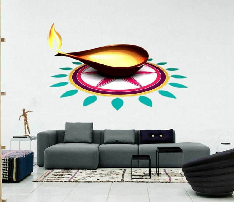 GADGETS WRAP Diwali Deepak Wall Sticker & Decal